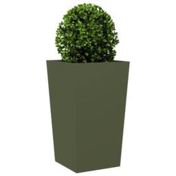 Berkfield Home Durable Garden Planter Olive Green 45x45x75 cm Steel - Size: 45 x 45 x 75 cm