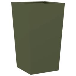 Berkfield Home Durable Garden Planter Olive Green 45x45x75 cm Steel - Size: 45 x 45 x 75 cm - thumbnail 6