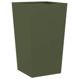 Berkfield Home Durable Garden Planter Olive Green 45x45x75 cm Steel - Size: 45 x 45 x 75 cm - thumbnail 3