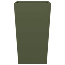 Berkfield Home Durable Garden Planter Olive Green 45x45x75 cm Steel - Size: 45 x 45 x 75 cm - thumbnail 4