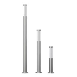 Berkfield Home Garden Lamp Set 3-piece Waterproof Stainless Steel in Silver