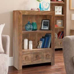 Jaipur Furniture Ltd Small Bookcase - Mango Wood - L30 x W75 x H105 cm - Dark Finish in Brown - thumbnail 2