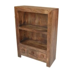 Jaipur Furniture Ltd Small Bookcase - Mango Wood - L30 x W75 x H105 cm - Dark Finish in Brown - thumbnail 1