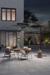 Garden Sanctuary Garden Double-Top Umbrella Parasol with Solar Lights in Dark Grey - thumbnail 2