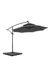 Garden Sanctuary Garden Double-Top Umbrella Parasol with Solar Lights in Dark Grey - thumbnail 5