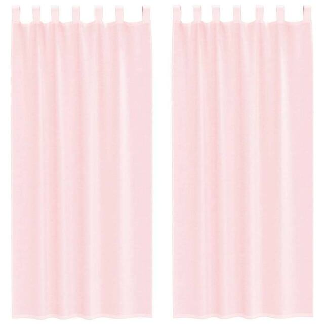 Berkfield Home Voile Curtains with Loops 2 pcs Light Pink 140x225 cm - image 1