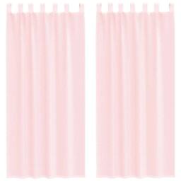 Berkfield Home Voile Curtains with Loops 2 pcs Light Pink 140x225 cm - thumbnail 1