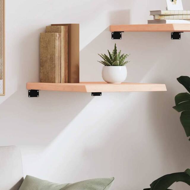 Berkfield Home Wall Shelf 40x50x(2-4) cm Untreated Solid Wood Oak in Light Tan - image 1