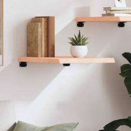 Berkfield Home Wall Shelf 40x50x(2-4) cm Untreated Solid Wood Oak in Light Tan - thumbnail 1