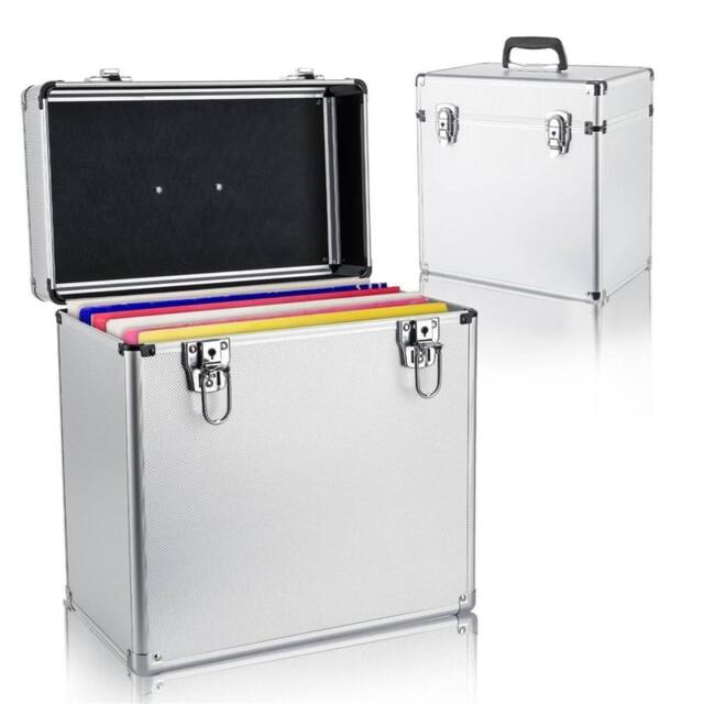 "VOGREX 12"" Silver Vinyl LP Record Storage Case Stackable DJ Flight Box" - image 1