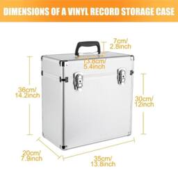 "VOGREX 12"" Silver Vinyl LP Record Storage Case Stackable DJ Flight Box" - thumbnail 2