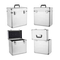 "VOGREX 12"" Silver Vinyl LP Record Storage Case Stackable DJ Flight Box" - thumbnail 4