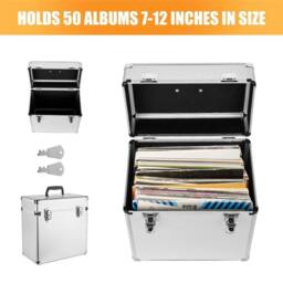 "VOGREX 12"" Silver Vinyl LP Record Storage Case Stackable DJ Flight Box" - thumbnail 5