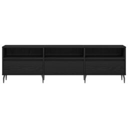 Berkfield Home TV Cabinet Black Oak 150x30x44, 5 cm Engineered Wood - thumbnail 7