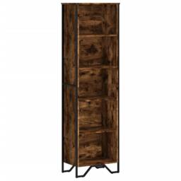 Berkfield Home Modern Bookcase Smoked Oak 50x31x169 cm Engineered Wood in Brown - Size: 50 x 31 x 169 cm - thumbnail 3