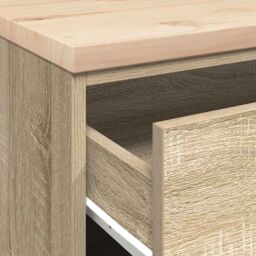 Berkfield Home Garage Storage Cabinet Sonoma Oak 60x51x85 cm Solid Wood Pine in Brown - Size: 60 x 51 x 85 cm - thumbnail 9