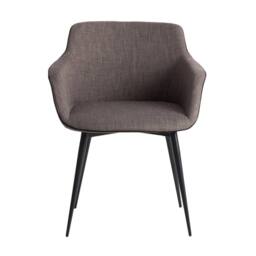 Angel Cerda Dark Grey Fabric Dining Chair with Armrests & Black - thumbnail 2