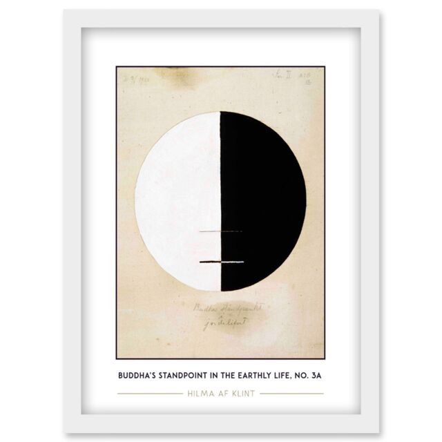 Artery8 Hilma Af Klint Buddha's Standpoint In The Earthly Life, No. 3a Abstract Painting Artwork Framed Wall Art Print A4 in White - image 1
