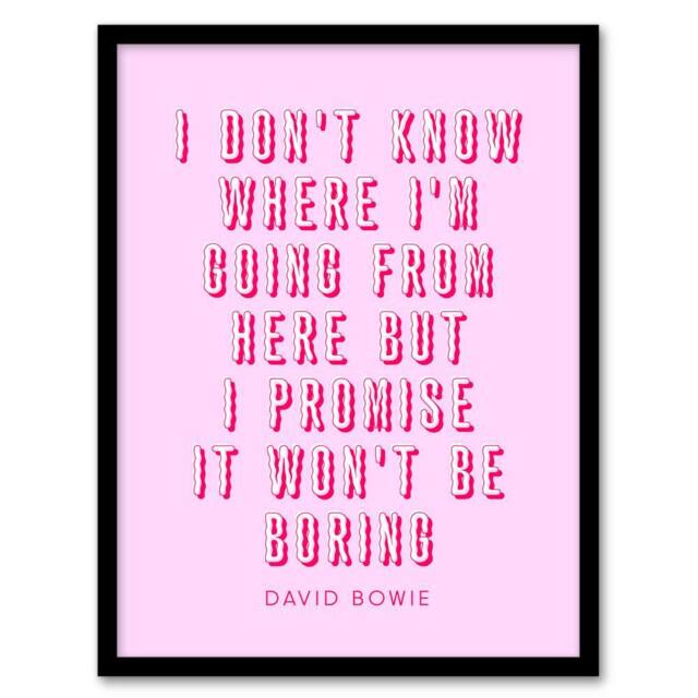 Artery8 Don't Know Where I'm Going Modern Pink Quote Framed Wall Art Print - Size: A4 - image 1