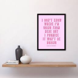 Artery8 Don't Know Where I'm Going Modern Pink Quote Framed Wall Art Print - Size: A4 - thumbnail 4