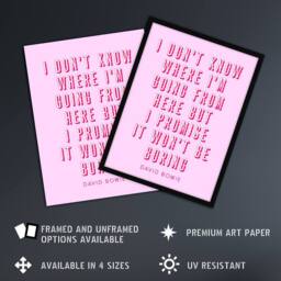 Artery8 Don't Know Where I'm Going Modern Pink Quote Framed Wall Art Print - Size: A4 - thumbnail 2