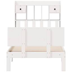 Berkfield Home Bookcase Bed without Mattress White 90x200cm Solid Wood Pine - Size: 90x200 cm - thumbnail 4
