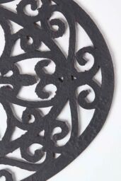 Homescapes Black Wrought Iron Effect Parisian Oval Rubber Doormat - Size: 44 cm x 70 cm - thumbnail 4