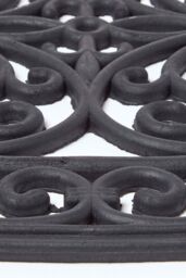 Homescapes Black Wrought Iron Effect Parisian Oval Rubber Doormat - Size: 44 cm x 70 cm - thumbnail 3