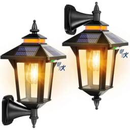 SPETLEK Solar Wall Lantern Vintage Outdoor Light Motion Sensor IP65 Garden in Black - thumbnail 6