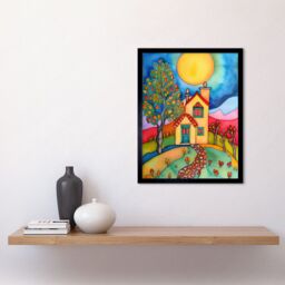 "Artery8 Wall Art Print English Country Home Folk Art Framed in Black - Size: W12"" x H16""" - thumbnail 2