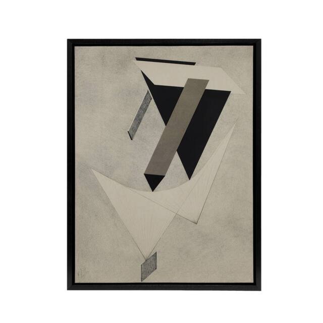 "Artery8 Lazar El Lissitzky Kestnermappe Proun Framed Canvas Wall Art Print in Grey - Size: W12"" x H16""" - image 1