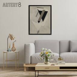 "Artery8 Lazar El Lissitzky Kestnermappe Proun Framed Canvas Wall Art Print in Grey - Size: W12"" x H16""" - thumbnail 3