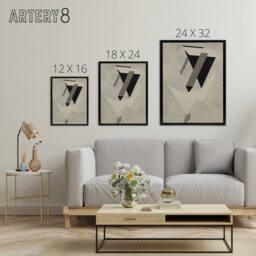 "Artery8 Lazar El Lissitzky Kestnermappe Proun Framed Canvas Wall Art Print in Grey - Size: W12"" x H16""" - thumbnail 4