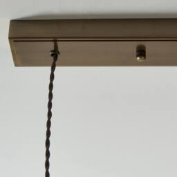 First Choice Lighting Set of 2 Rushcombe - Antique Brass with Glass 3 Light Bar Pendants in Bronze - thumbnail 4