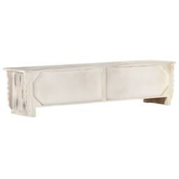 Berkfield Home TV Cabinet White 140x30x35 cm Solid Mango Wood - Size: 140 x 30 x 35 cm - thumbnail 4