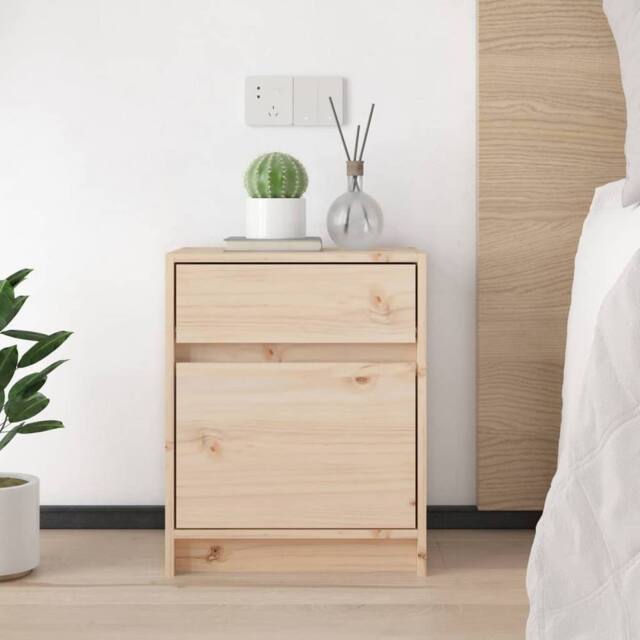 Berkfield Home Beautiful Bedside Cabinets 2 pcs 40x31x50 cm Solid Pinewood in Light Tan - Size: 40 x 31 x 50 cm - image 1