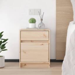 Berkfield Home Beautiful Bedside Cabinets 2 pcs 40x31x50 cm Solid Pinewood in Light Tan - Size: 40 x 31 x 50 cm - thumbnail 1