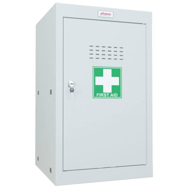 Phoenix Safe Company Size 3 Light Grey Medical Cube Locker with Key Lock, MC0644GGK, 87L - Size: 600mm - image 1
