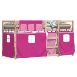 Berkfield Home Elegant Bunk Bed without Mattress Pink 80x200 cm Solid Wood Pine - thumbnail 4