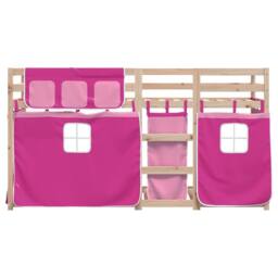 Berkfield Home Elegant Bunk Bed without Mattress Pink 80x200 cm Solid Wood Pine - thumbnail 5