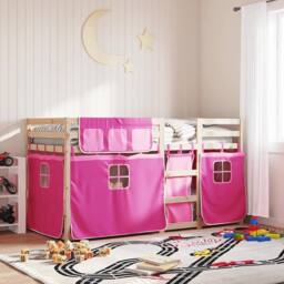 Berkfield Home Elegant Bunk Bed without Mattress Pink 80x200 cm Solid Wood Pine - thumbnail 2