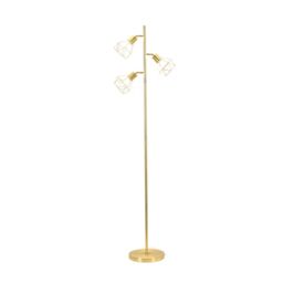 ValueLights Angus Metal Geometric Basket Shade Floor Lamp in Gold - thumbnail 2