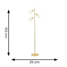 ValueLights Angus Metal Geometric Basket Shade Floor Lamp in Gold - thumbnail 6