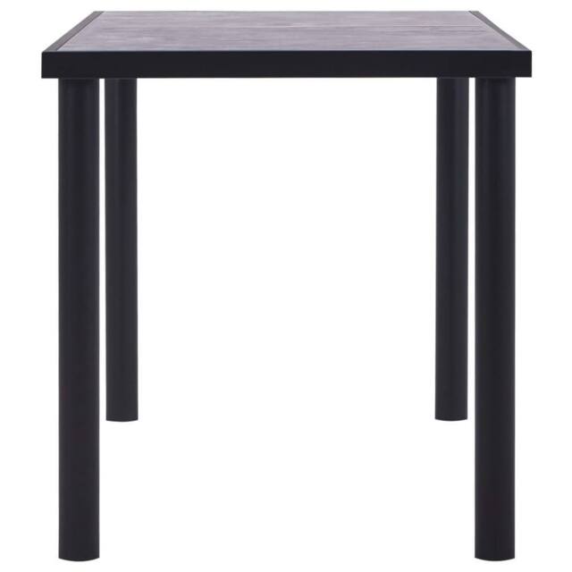 Berkfield Home Modern Dining Table Black & Concrete Grey 140x70x75 cm MDF - Size: 140 x 70 x 75 cm - image 1
