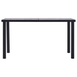 Berkfield Home Modern Dining Table Black & Concrete Grey 140x70x75 cm MDF - Size: 140 x 70 x 75 cm - thumbnail 3