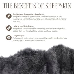 Infinity Leather Luxury Genuine Sheepskin 40x40cm Real Wool Single Sided Cushion in Grey - Size: 40 cm x 40 cm - thumbnail 5