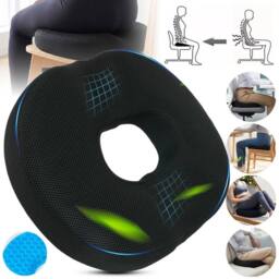 NESTLUNE Breathable Ring Coccyx Cushion Pain Relief Office Seat Support Pad in Black - Size: 100 cm x 190 cm - thumbnail 3