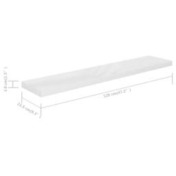 Berkfield Home Durable Floating Wall Shelf High Gloss White 120x23.5x3.8 cm MDF - thumbnail 7