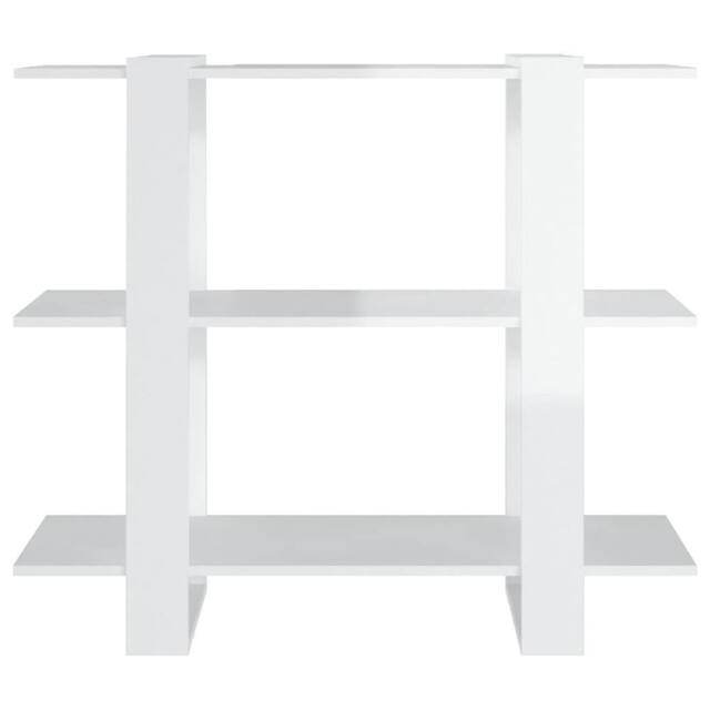 Berkfield Home Classic Book Cabinet/Room Divider High Gloss White 100x30x87 cm - Size: 100 x 30 x 87 cm - image 1