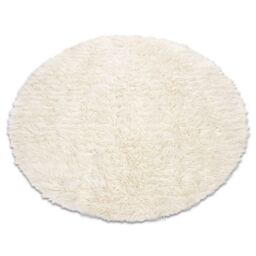 RugsX Flokati Woolen Circle Rug in Beige - Size: 120 cm diameter - thumbnail 1